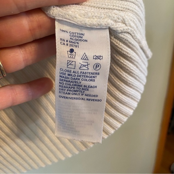 Tommy Hilfiger white zip sweater cardigan Y2K medium - Picture 4 of 7